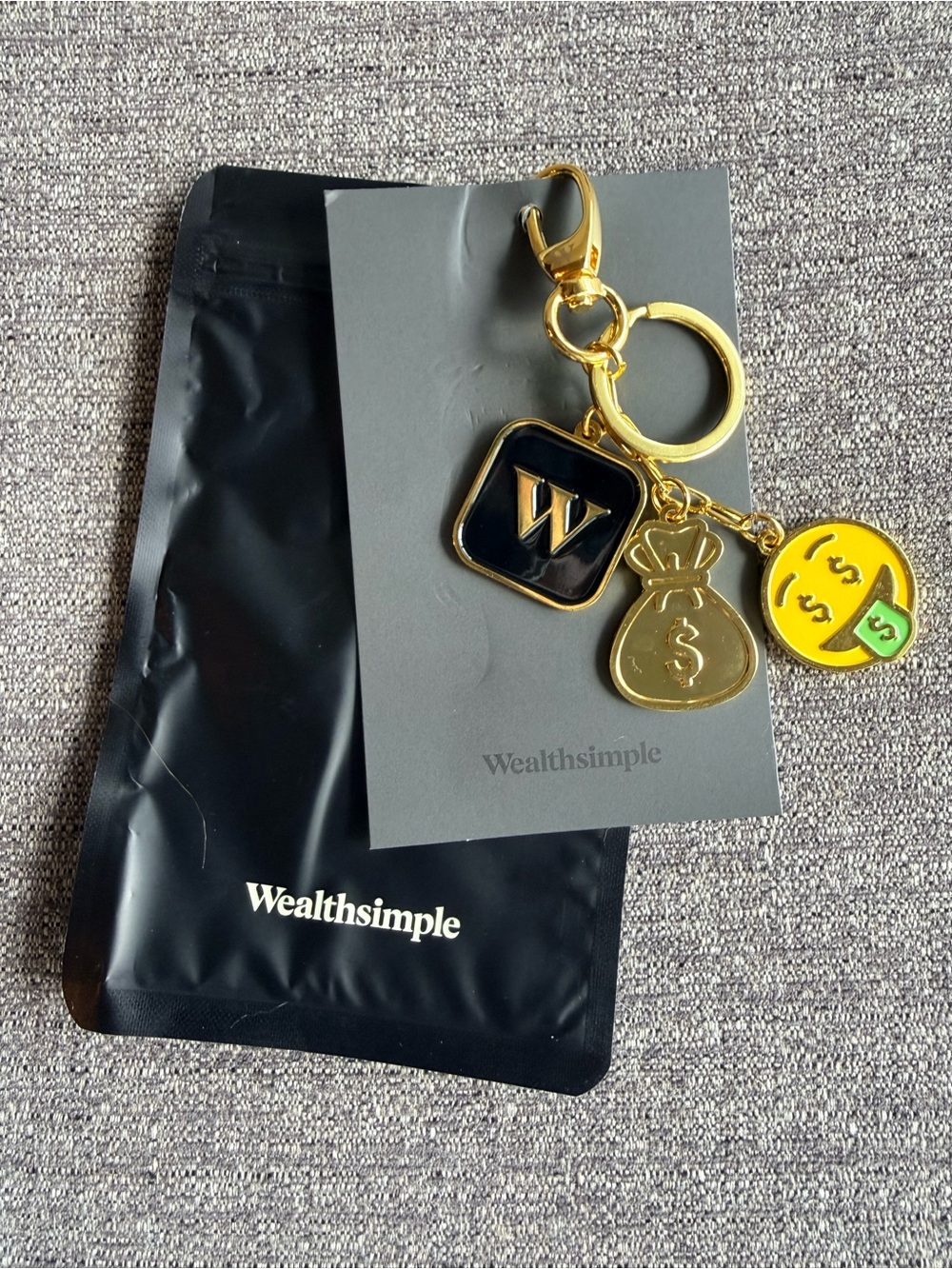 WEALTHSIMPLE Moneybags Emoji Bag Charm Key Chain